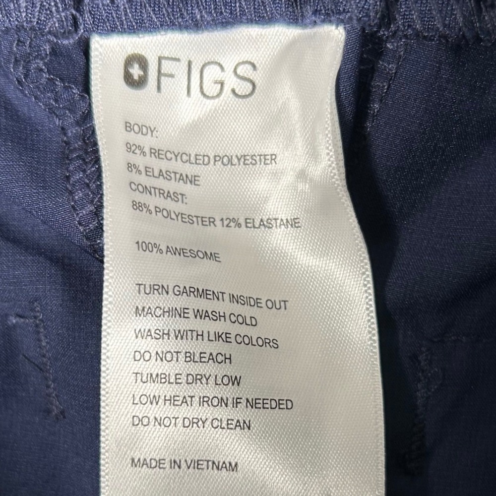 FIGS Scrub Pants Technical Collection Women XS Petite Navy Blue Snap Button NWOT - Picture 6 of 9
